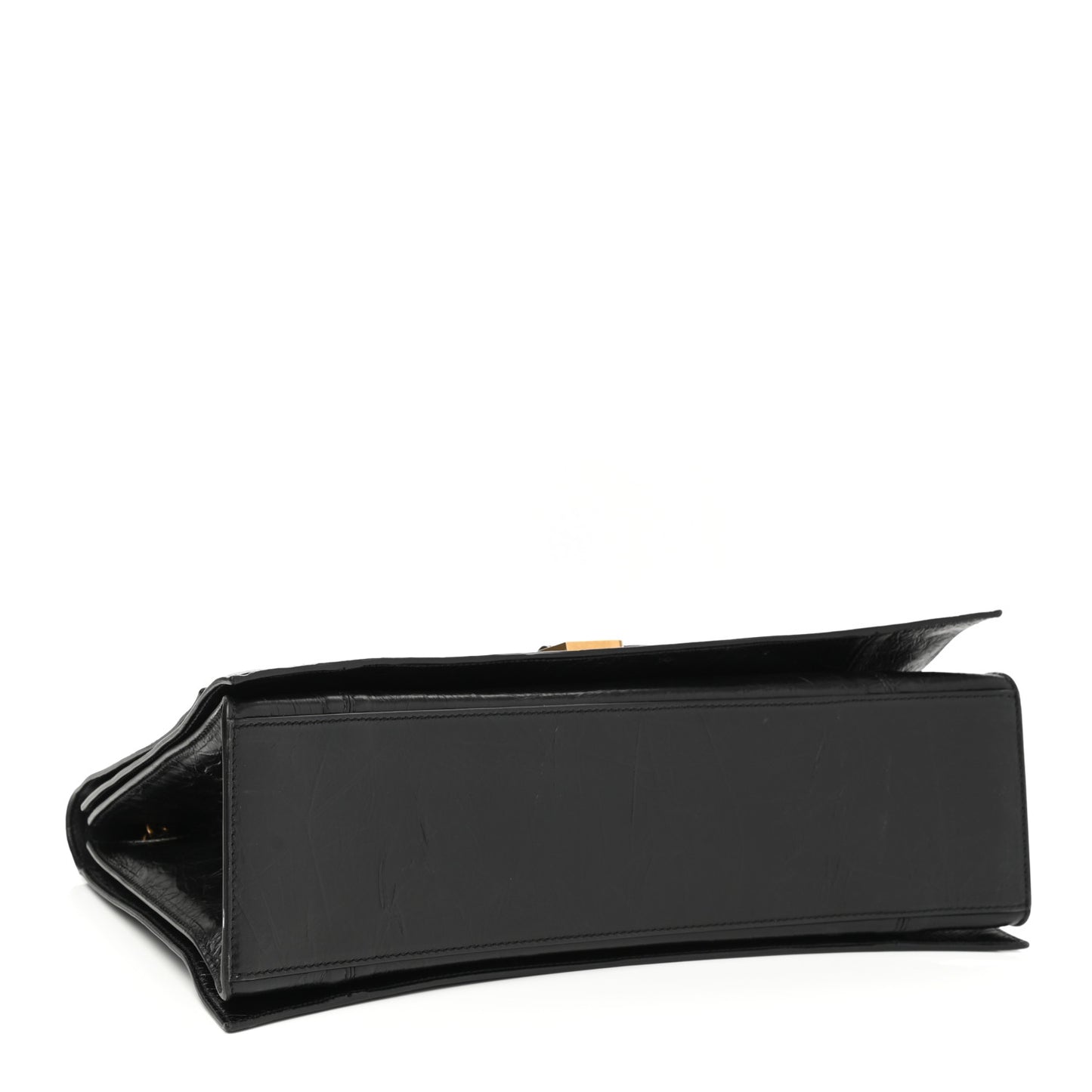 Crushed Calfskin Large Crush Chain Bag Black