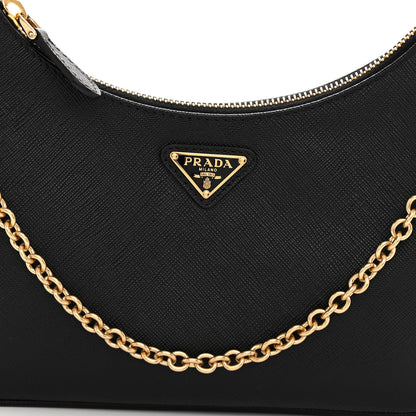 Prada Saffiano Lux Re-Edition 2005 Shoulder Bag Black 7 of 9