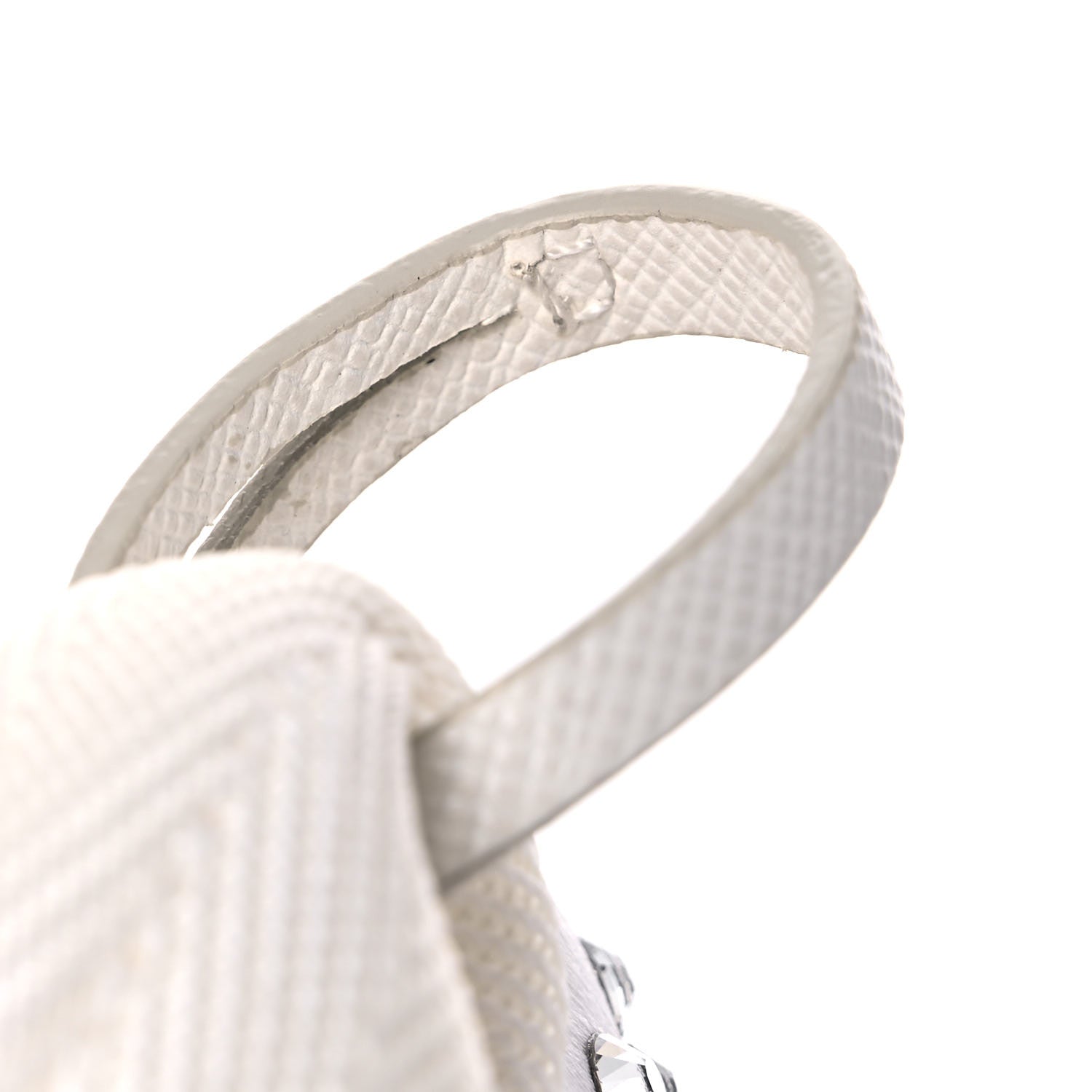Prada Satin Crystal Mini Re-Edition 2000 Bag White 11 of 12