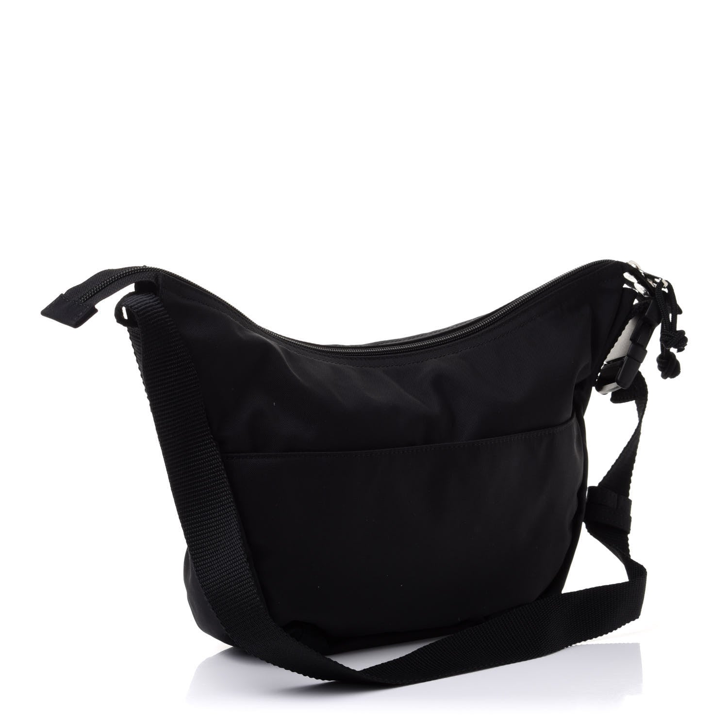 Balenciaga Recycled Sport Nylon Logo Embroidered Large Wheel Sling Bag Black White 3 of 11