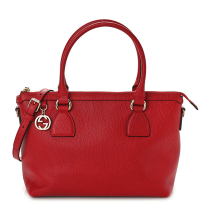 Gucci Dollar Calfskin GG Charm Satchel Red 1 of 10