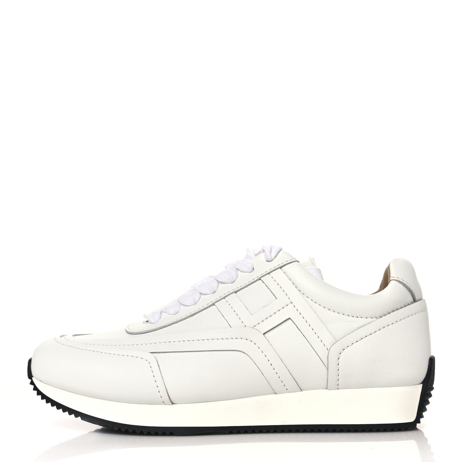 Hermes Calfskin Womens Chris Sneakers 37.5 White 1 of 9