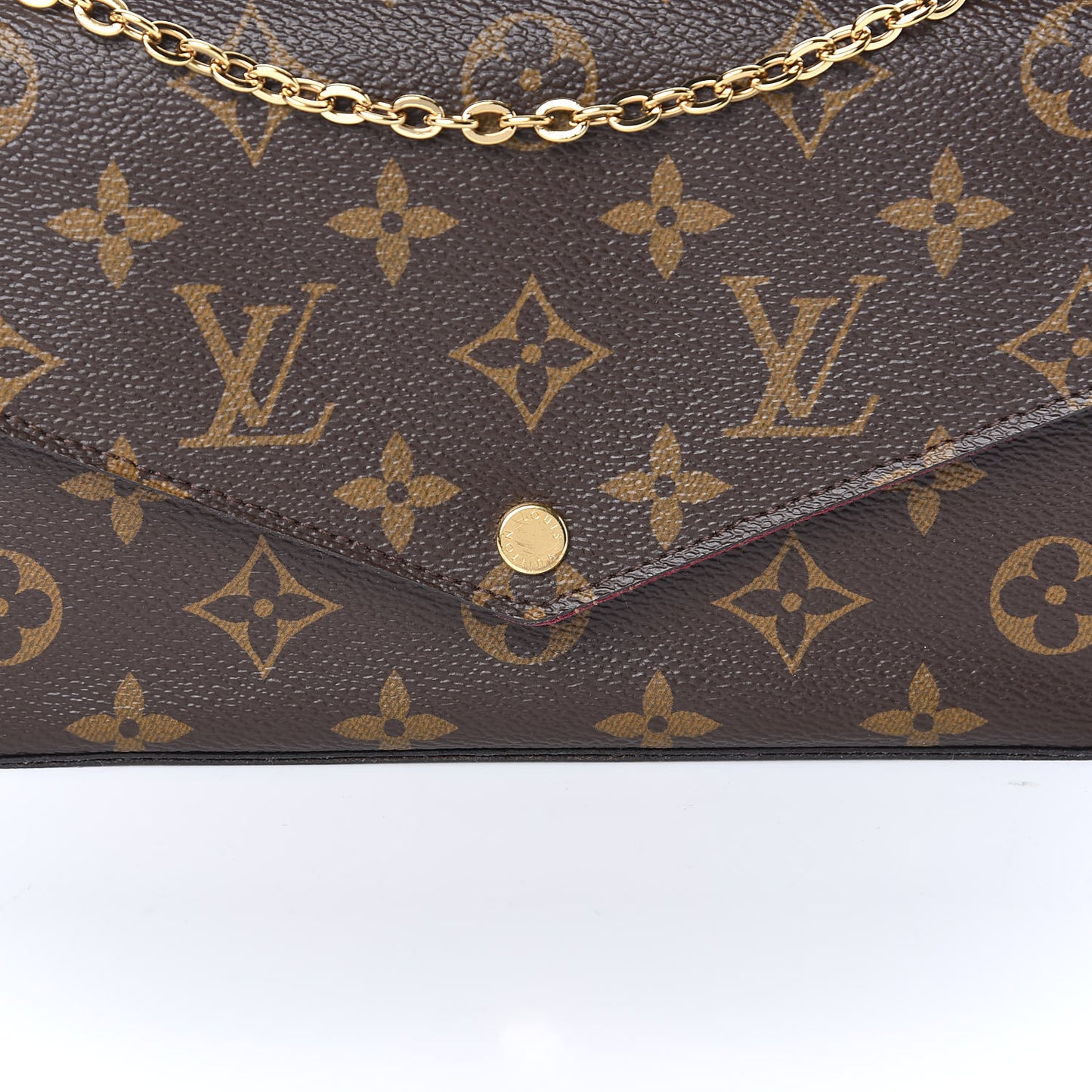 Monogram Pochette Felicie Chain Wallet Fuchsia