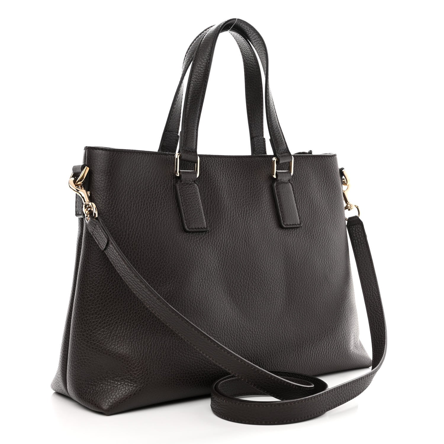 Gucci Calfskin Bamboo Tassel Top Handle Tote Dark Brown 3 of 11