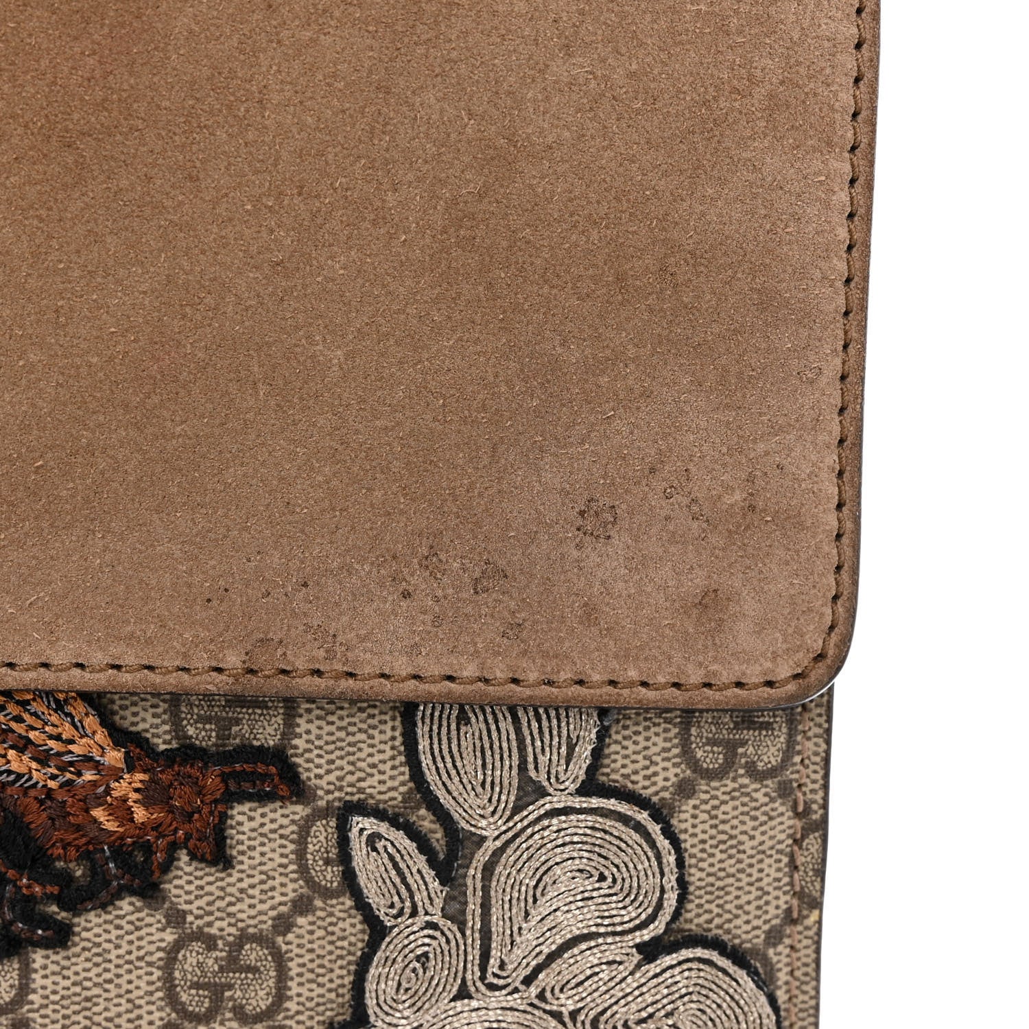 Gucci GG Supreme Monogram Embroidered Medium Dionysus Shoulder Bag Taupe 11 of 16