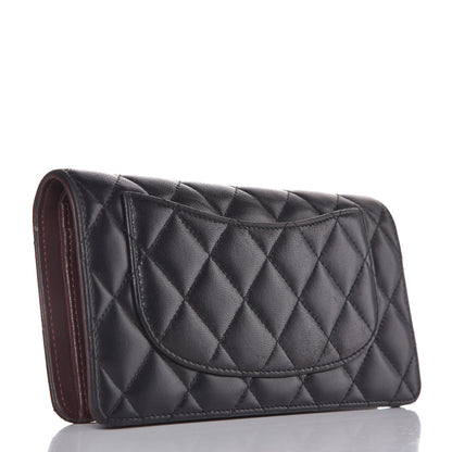 Chanel Lambskin Quilted Yen Wallet Black 3 of 10