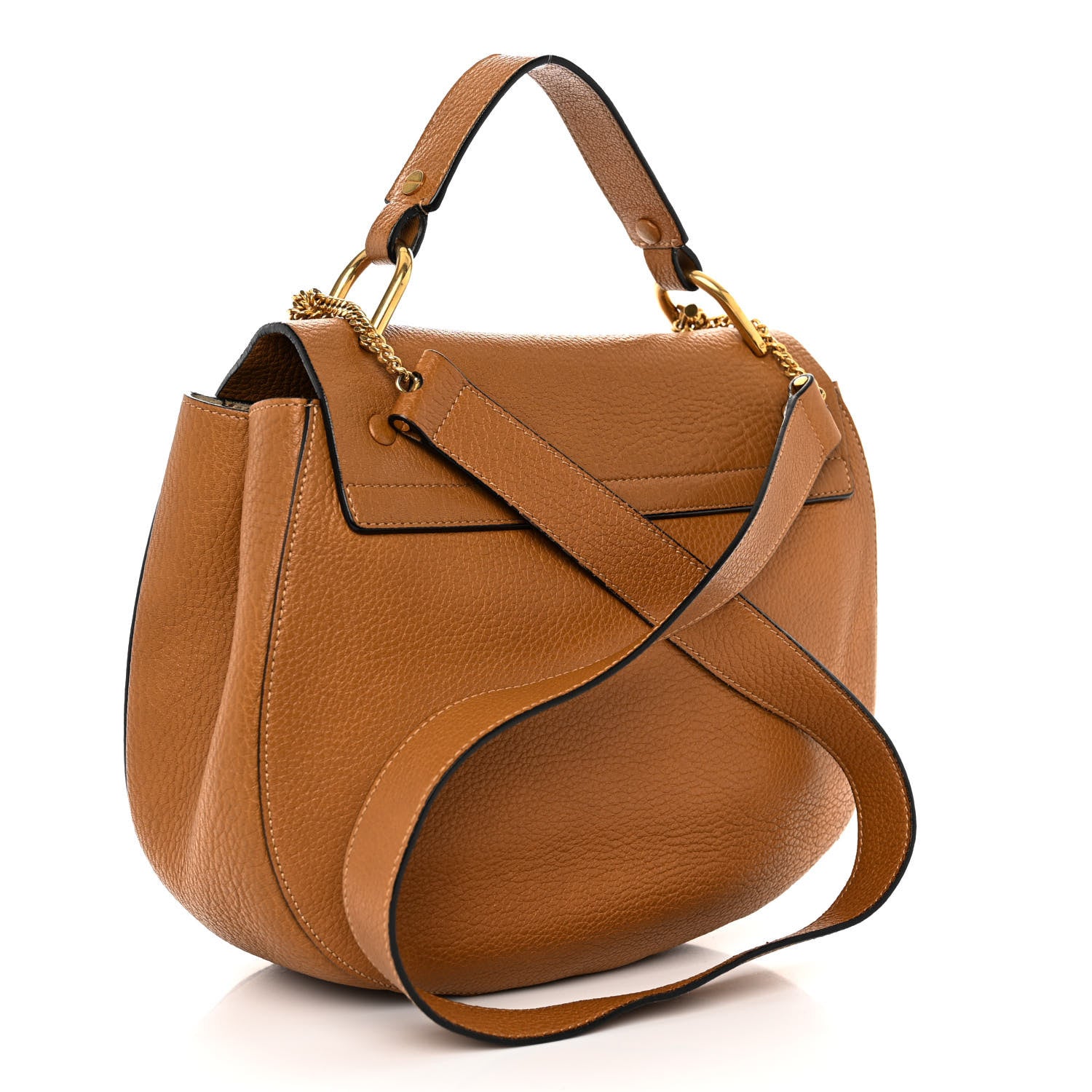 Chloe Grained Lambskin Large Drew Shoulder Bag Caramel 3 of 11