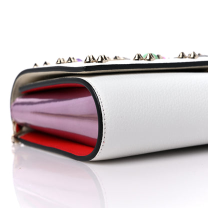Christian Louboutin Grained Calfskin Spikes Loubinthesky Paloma Wallet On Chain White 8 of 11