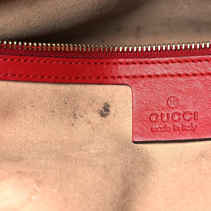 Gucci Guccissima Signature Medium Shoulder Tote Bag Red 12 of 15