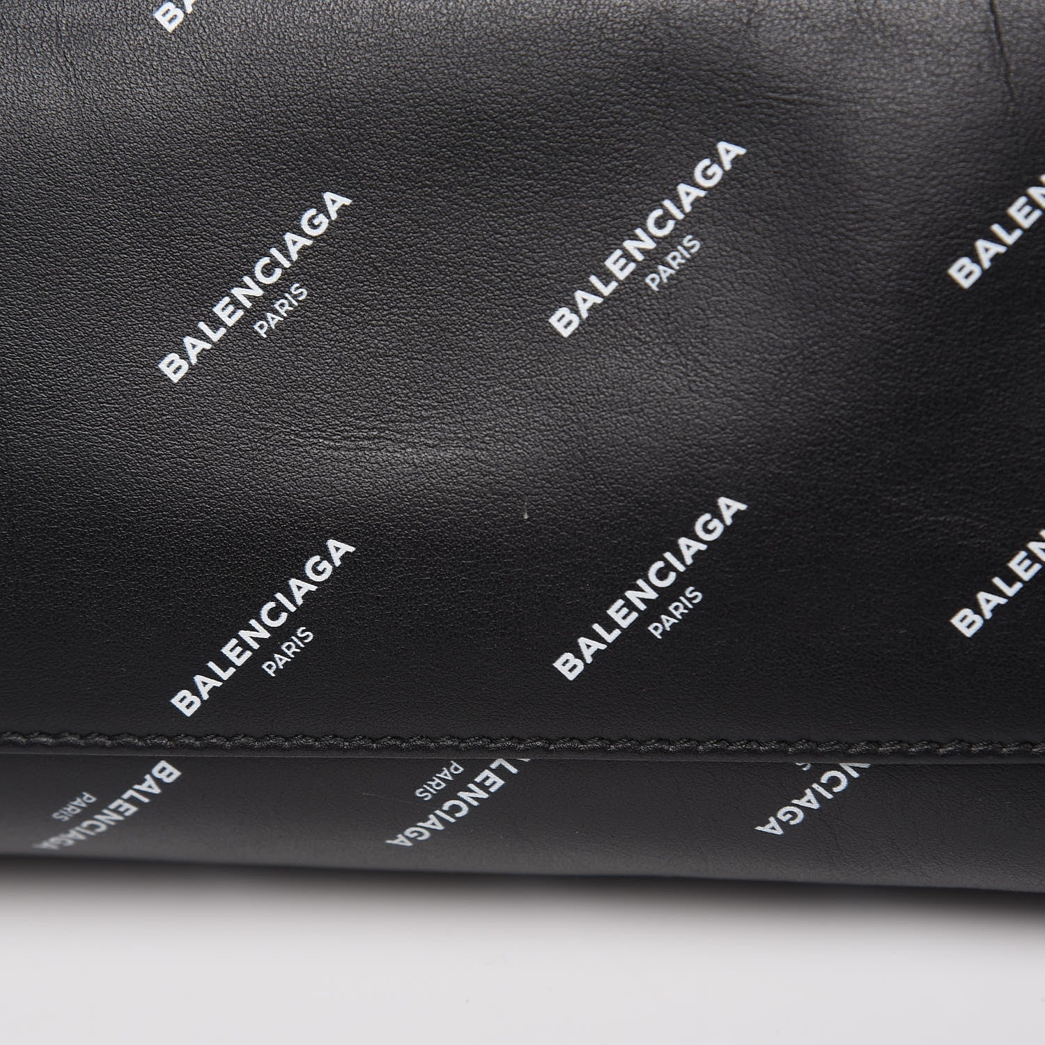 Balenciaga Veau Allover Logo Classic Hardware City Black White 10 of 10