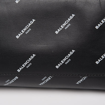 Balenciaga Veau Allover Logo Classic Hardware City Black White 10 of 10