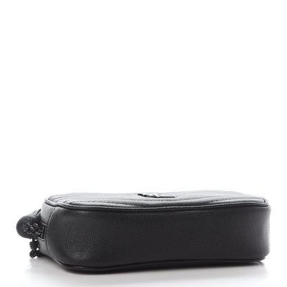 Saint Laurent Grain De Poudre Matelasse Monogram Mini Lou Camera Bag Black 3 of 8