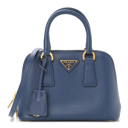 Prada Saffiano Lux Mini Promenade Tote Azzurro 1 of 10