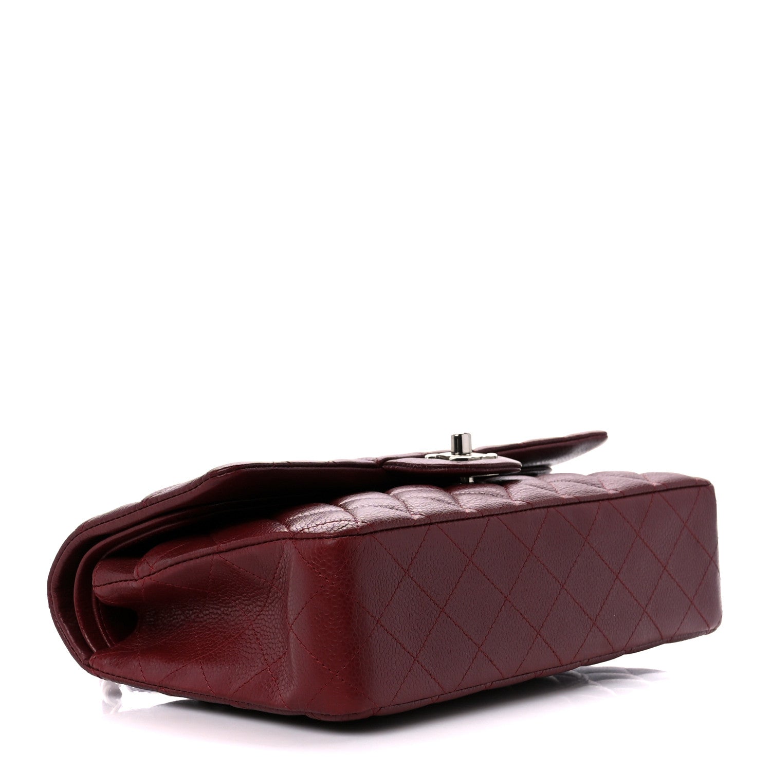 Chanel Caviar Quilted Medium Double Flap Dark Red 4 of 11