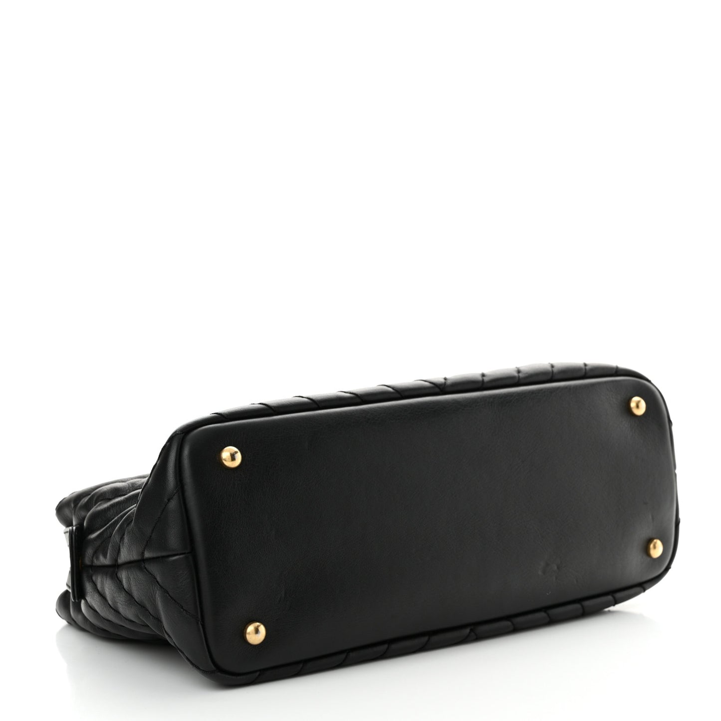 Calfskin Chevron Quilted Surpique Tote Black