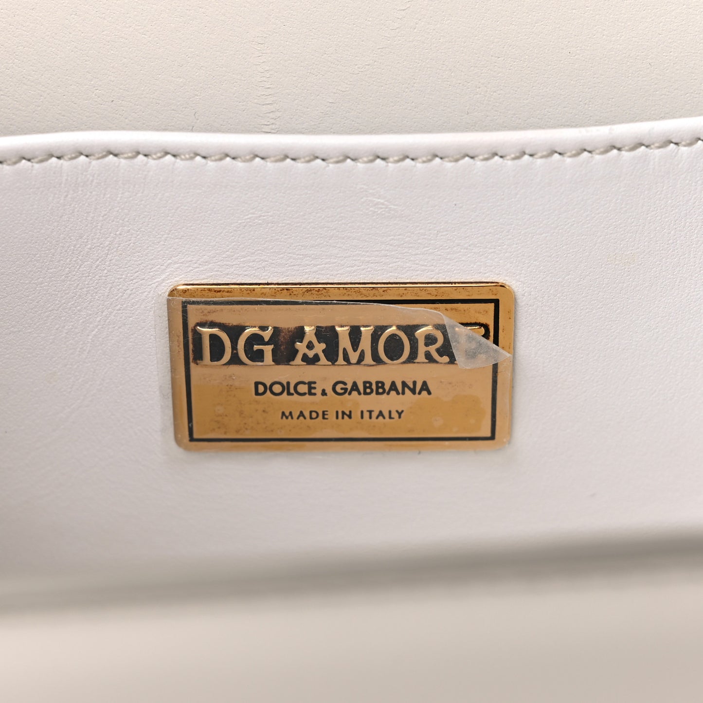 Smooth Calfskin Small DG Amore Envelope Bag White