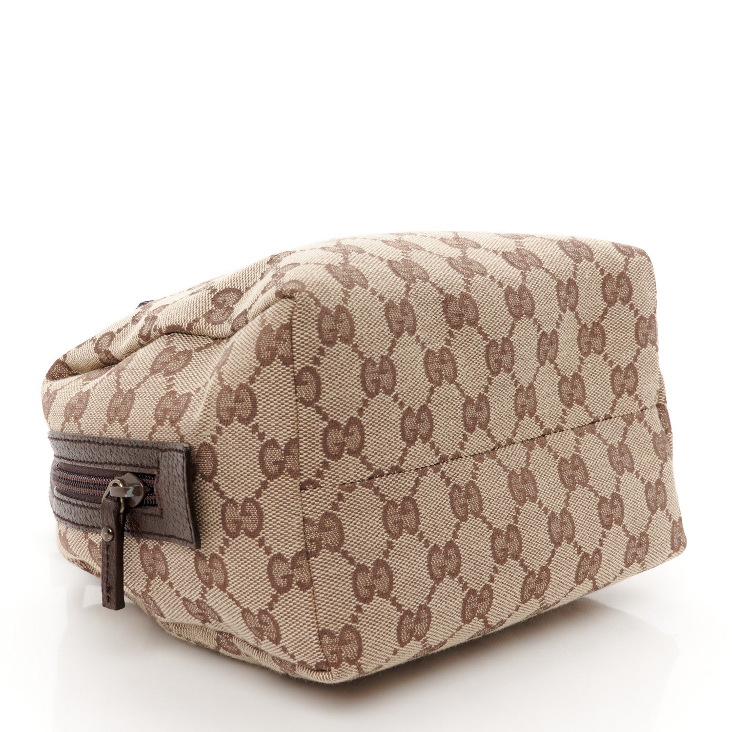 Gucci Monogram Calfskin Large Balthus Cosmetic Pouch Beige Ebony Cocoa 4 of 11