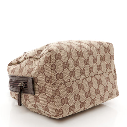Gucci Monogram Calfskin Large Balthus Cosmetic Pouch Beige Ebony Cocoa 4 of 11