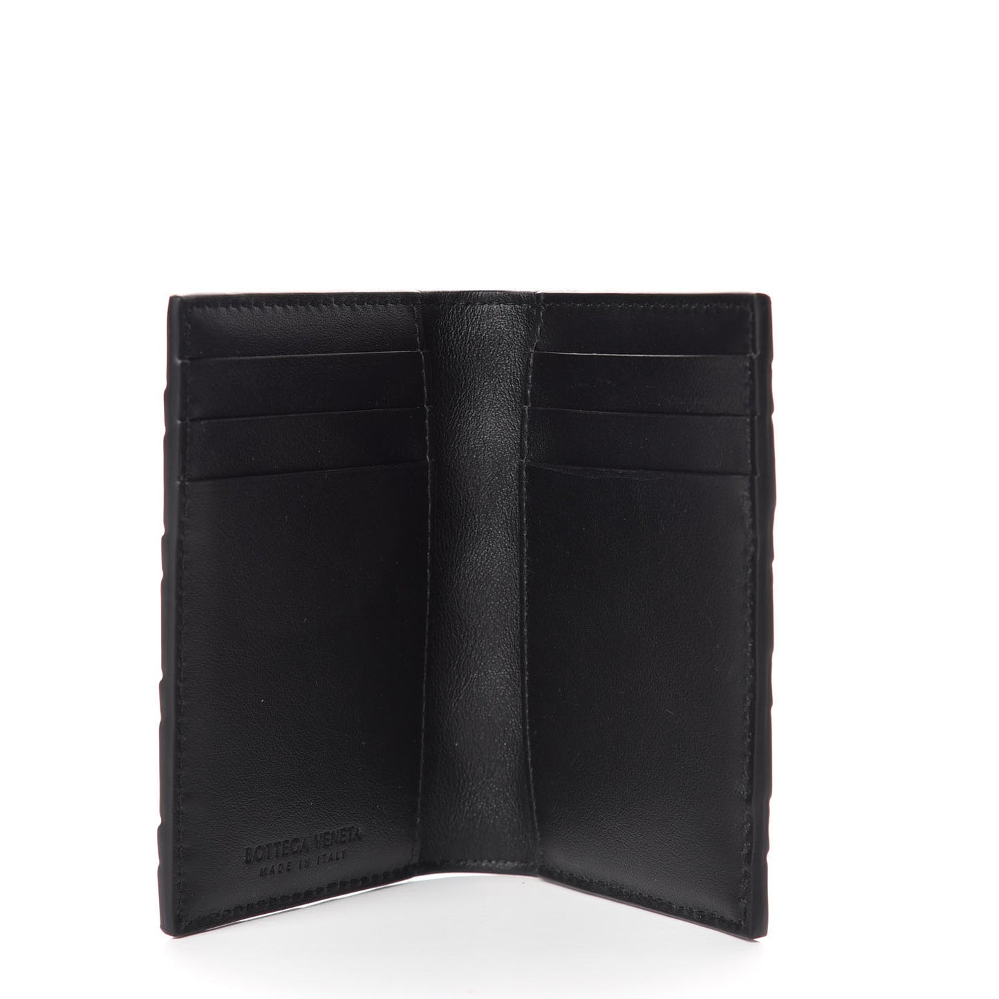 Nappa Maxi Intrecciato Bi-Fold Card Holder Black