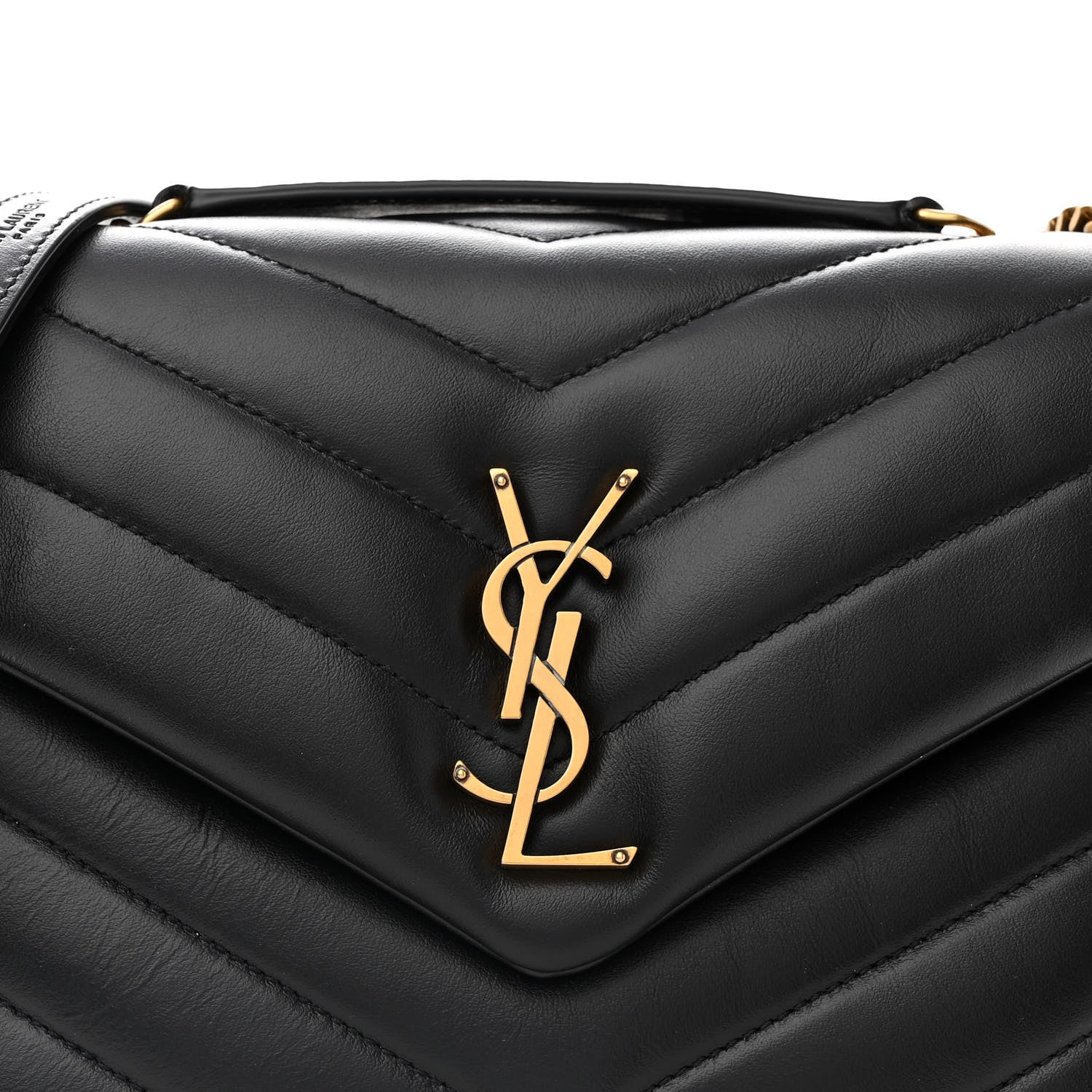 Saint Laurent Calfskin Y Quilted Monogram Small Loulou Chain Satchel Black 8 of 11