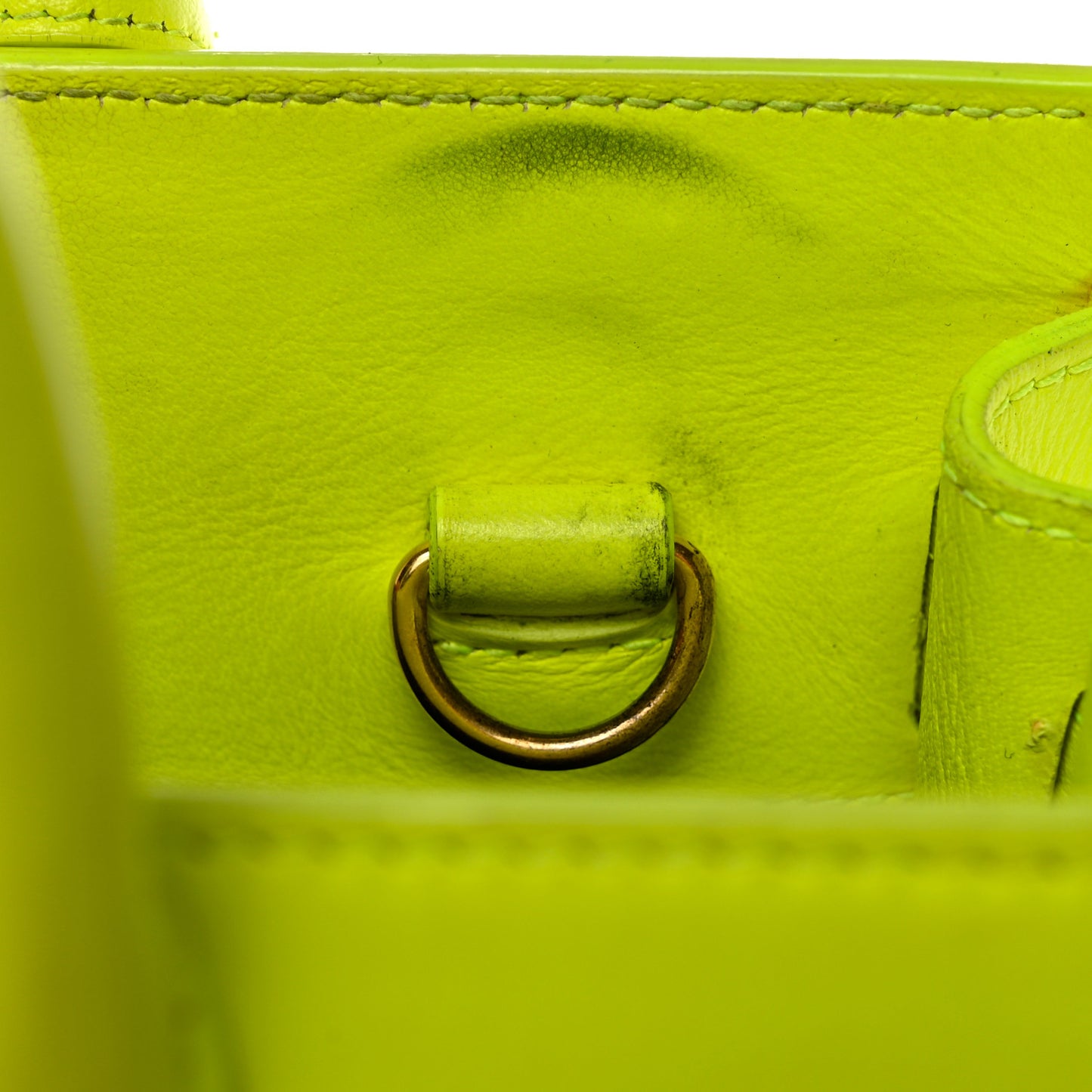 Calfskin Nano Sac De Jour Neon Yellow