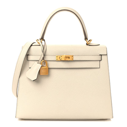 Hermes Epsom Horseshoe Kelly Sellier 25 Craie Gris Perle 1 of 12
