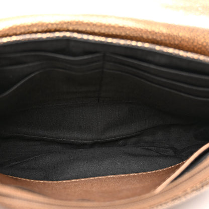 Chanel Metallic Caviar Half Moon Wallet On Chain WOC Khaki 5 of 11