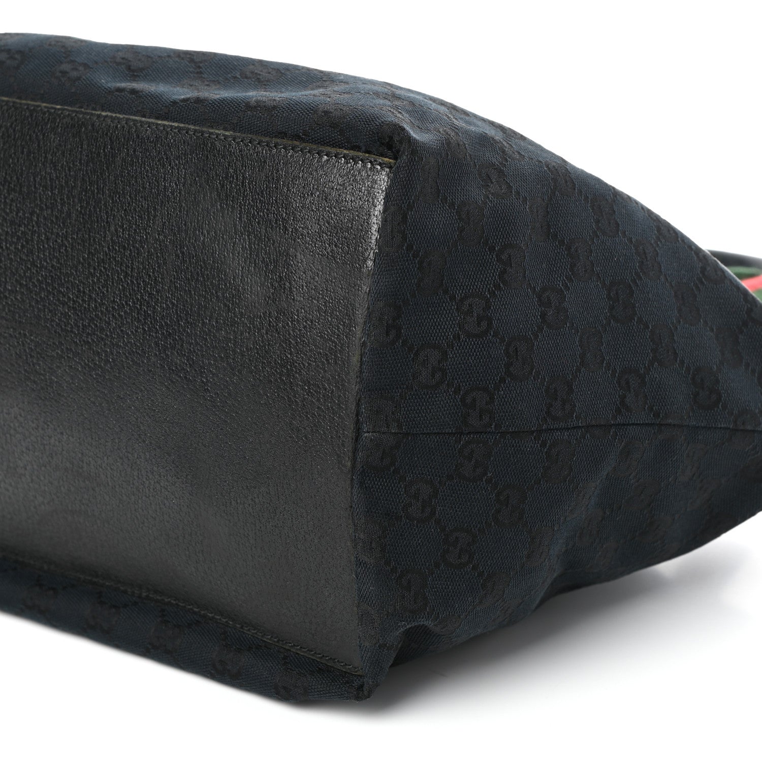 Gucci GG Monogram Medium Web Handle Bucket Tote Black 9 of 9