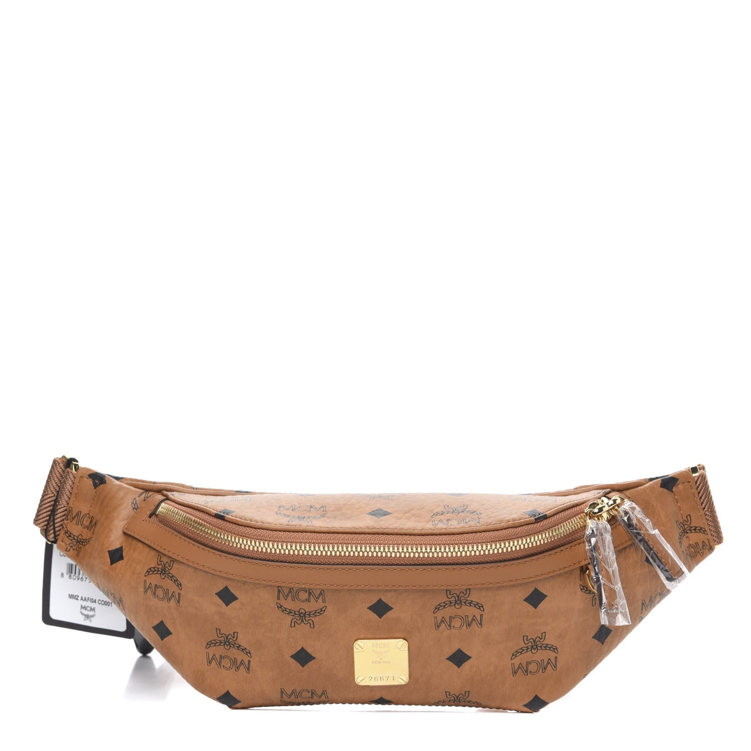 MCM Visetos Small Fusten Belt Bag Cognac 1 of 8