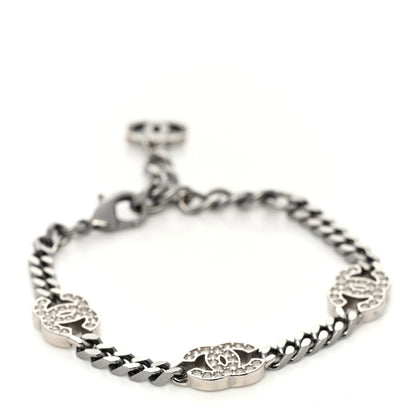 Chanel Crystal CC Chain Bracelet Silver 1 of 4
