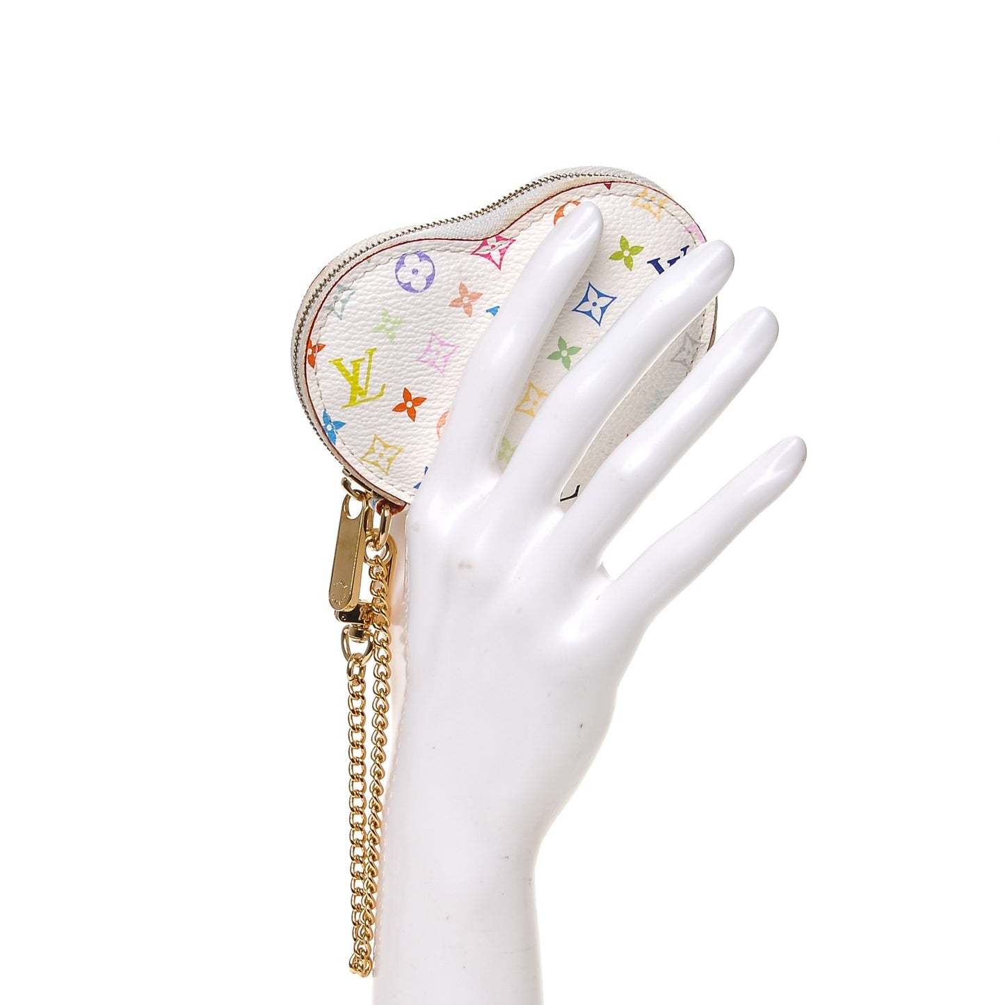 Monogram Multicolor Coeur Heart Coin Purse White