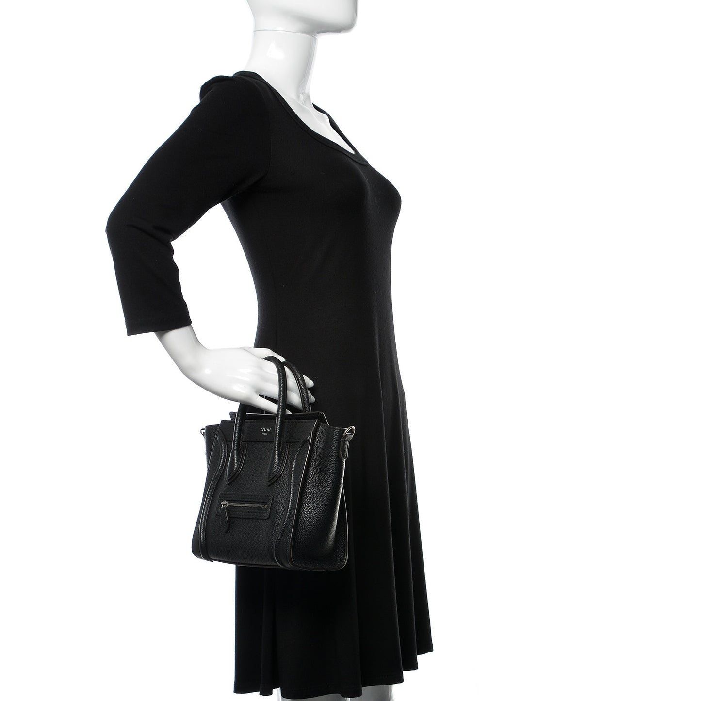 Drummed Calfskin Nano Luggage Black