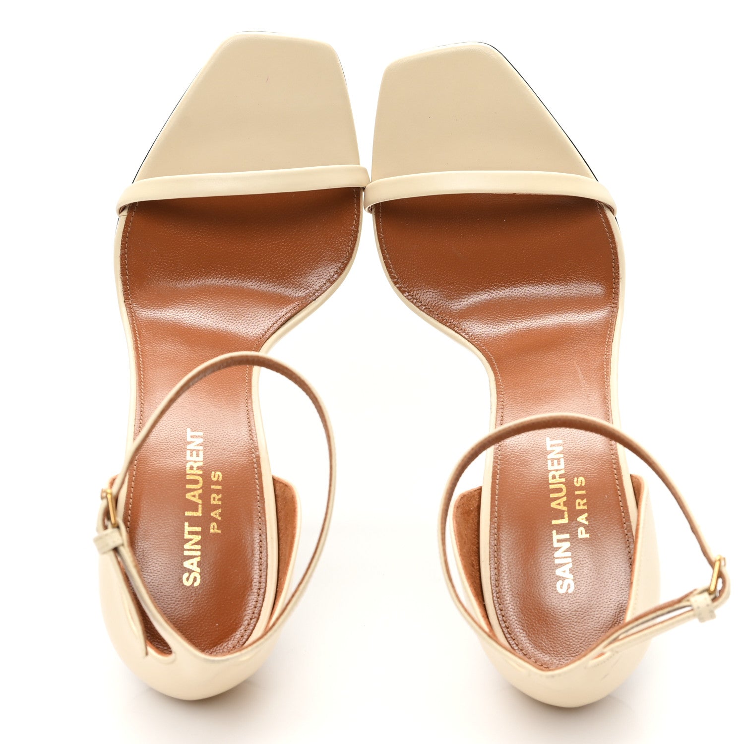 Saint Laurent Calfskin 110 Opyum Sandals 38.5 Real Beige 2 of 11