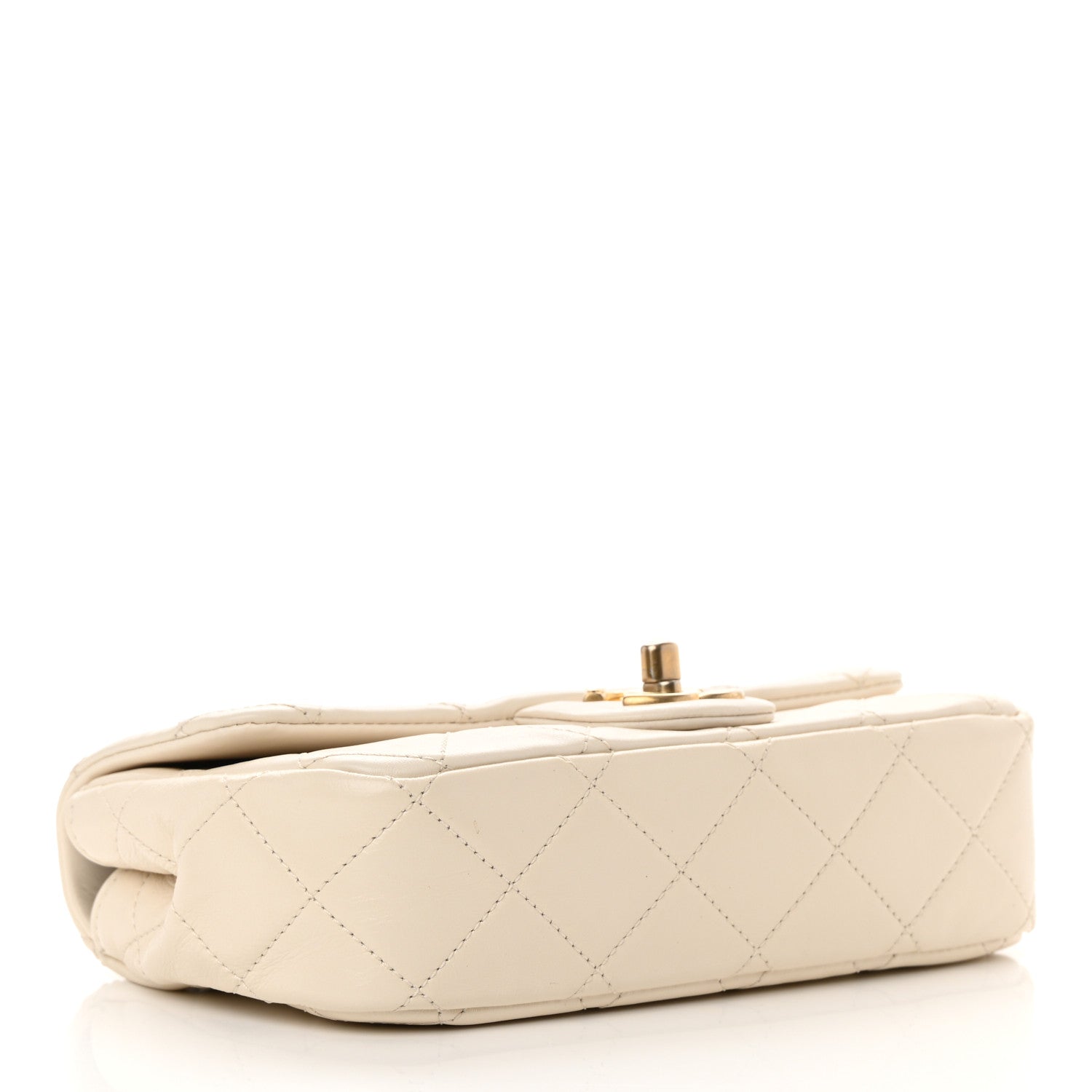 Chanel Calfskin Quilted Mini Crystal Pearls Rectangular Flap White 4 of 12