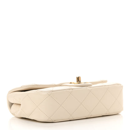 Chanel Calfskin Quilted Mini Crystal Pearls Rectangular Flap White 4 of 12