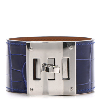 Hermes Shiny Alligator Kelly Dog Bracelet T3 Bleu Electrique 1 of 6