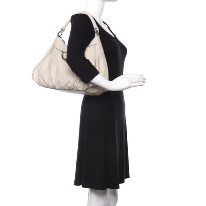 Gucci Calfskin Large D Gold Ring Hobo Off White 2 of 10
