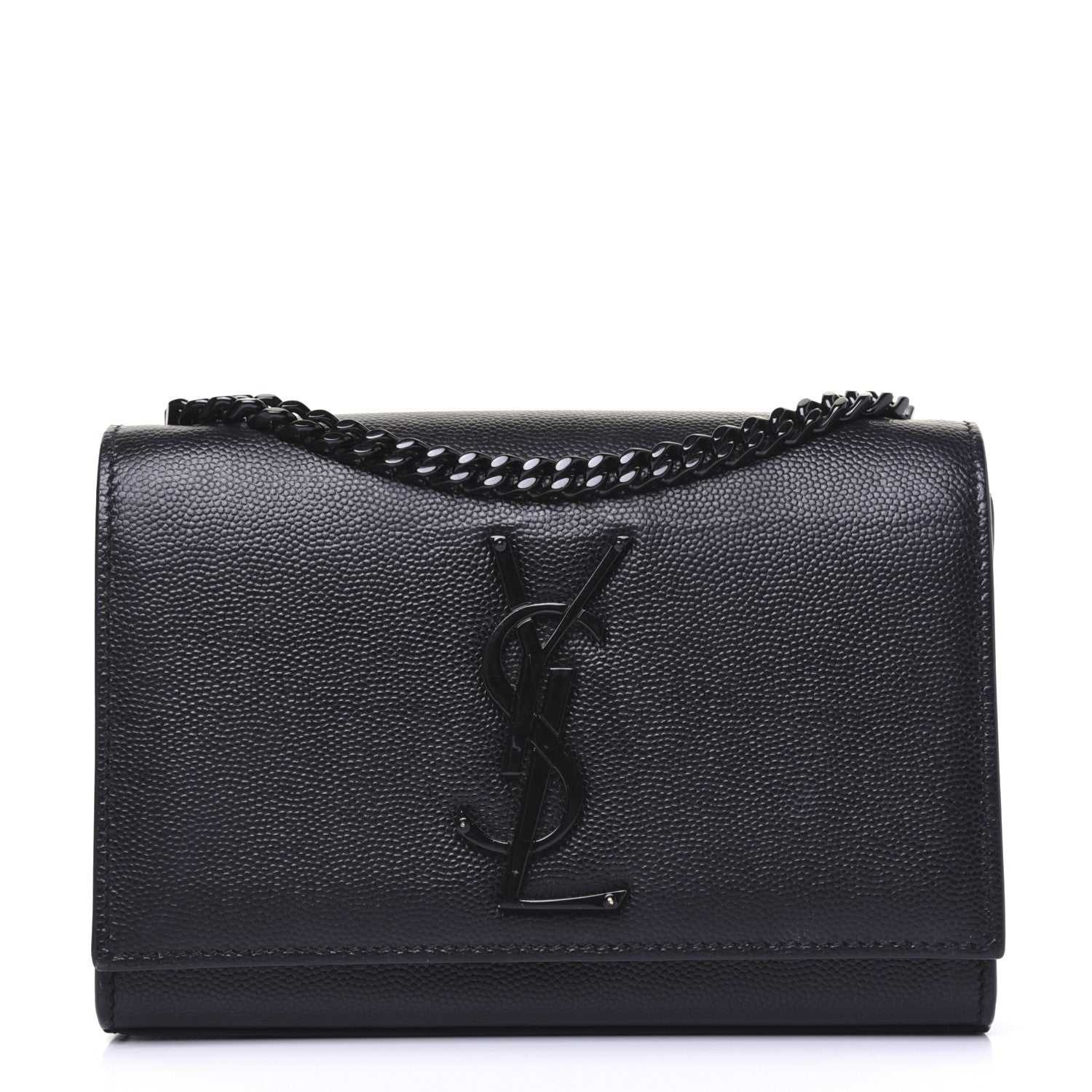 Saint Laurent Grain De Poudre Small Monogram Kate Satchel Black 1 of 14