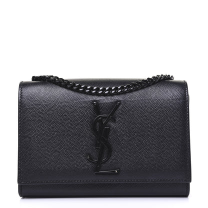 Saint Laurent Grain De Poudre Small Monogram Kate Satchel Black 1 of 14