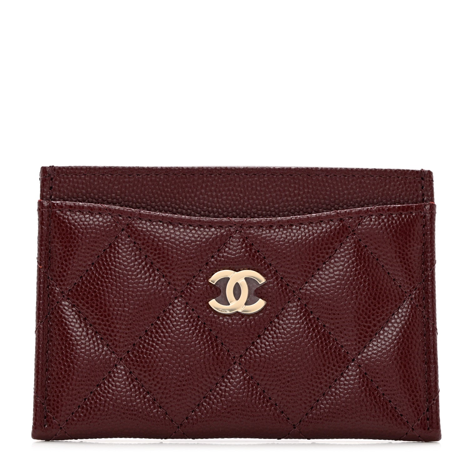 Chanel Caviar Quilted Card Holder Burgundy 1 of 8