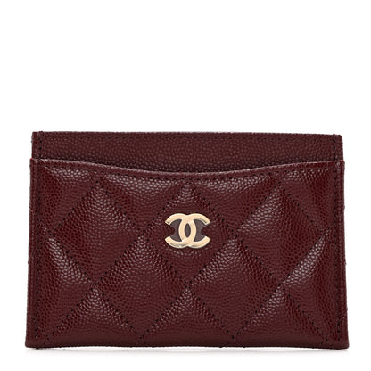Chanel Caviar Quilted Card Holder Burgundy 1 of 8