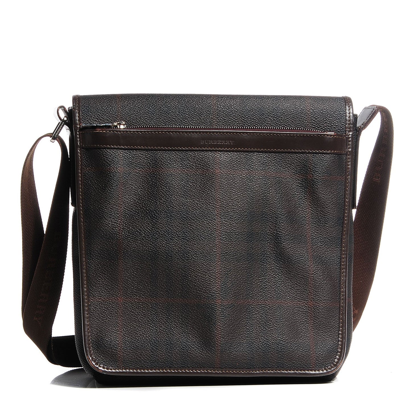 Check Messenger Bag Brown