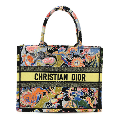 Christian Dior Canvas Zodiac Fantastico Embroidered Medium Book Tote Black Multicolor 1 of 13
