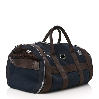 Hermes Fabric Carrying Dog Bag Navy 2 of 10