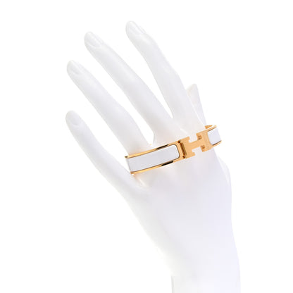 Hermes Enamel Narrow Clic Clac H Bracelet PM White 2 of 5