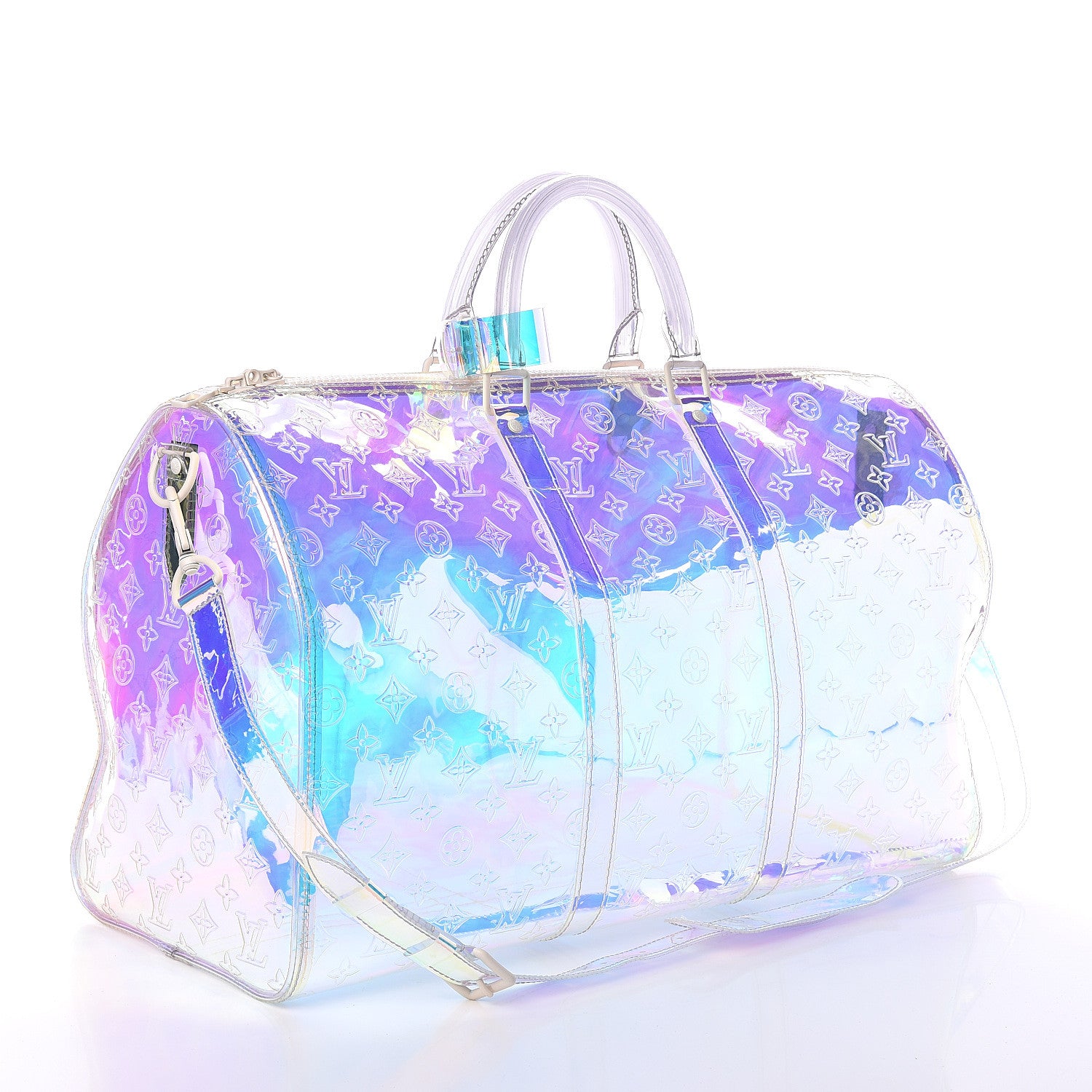 Louis Vuitton PVC Monogram Keepall Bandouliere 50 Iridescent Prism 2 of 7