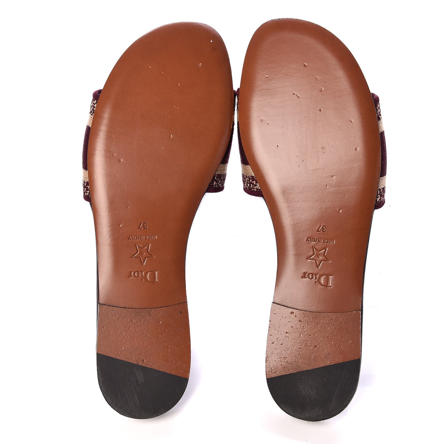 Canvas Embroidered Dway Flat Slide Sandals 37 Deep Amaranth