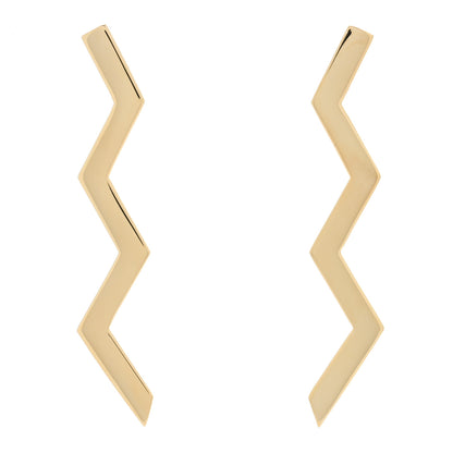 Tiffany 18K Yellow Gold Paloma Picasso Lightning Bolt Drop Earrings 1 of 4