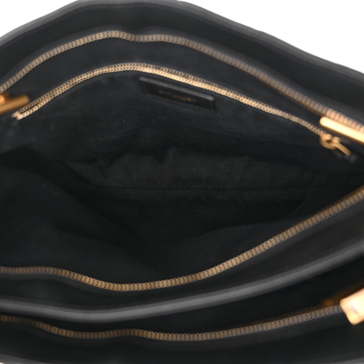 Saint Laurent Grain de Poudre Matelasse Chevron Medium Tribeca Shopping Bag Black 6 of 15