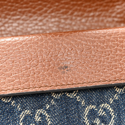 Gucci New Denim GG Monogram Dollar Calfskin Enamel Super Mini Dionysus Shoulder Bag Blue Tea Cuir Epilog Electric Blue 7 of 10
